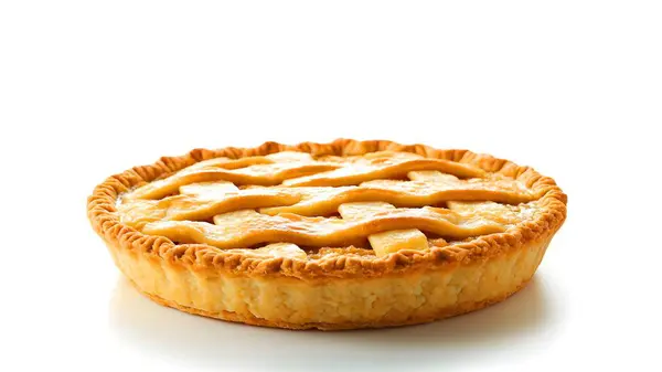 Beyaz arka planda lezzetli elmalı pasta