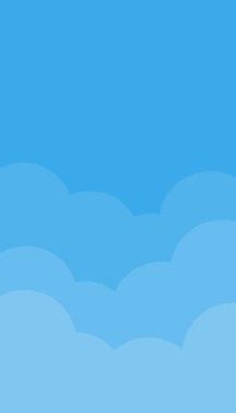 Bulutlu mavi gökyüzü vektör çizimi.