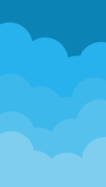 Bulutlu mavi vektör arkaplanı