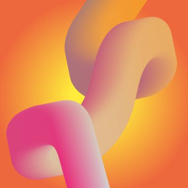 Bentuk 3D Gradien. Garis-garis berwarna abstrak, bentuk-bentuk berkelok-kelok, dan kurva-kurva yang mengalir deras. Tabung gradien bergaya fluida dengan transisi campuran warna halus mengatur vektor yang terinsusi.