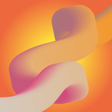 Bentuk 3D Gradien. Garis-garis berwarna abstrak, bentuk-bentuk berkelok-kelok, dan kurva-kurva yang mengalir deras. Tabung gradien bergaya fluida dengan transisi campuran warna halus mengatur vektor yang terinsusi.