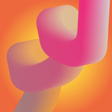 Bentuk 3D Gradien. Garis-garis berwarna abstrak, bentuk-bentuk berkelok-kelok, dan kurva-kurva yang mengalir deras. Tabung gradien bergaya fluida dengan transisi campuran warna halus mengatur vektor yang terinsusi.