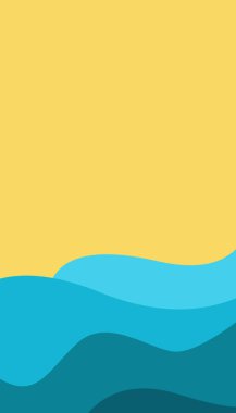 Sarı ve yeşil çizgili mavi dalga