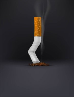 sigaranın dumanı içinde