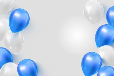 Balonlarla soyut bir arkaplan. Gerçekçi altın balonlar arka plan 