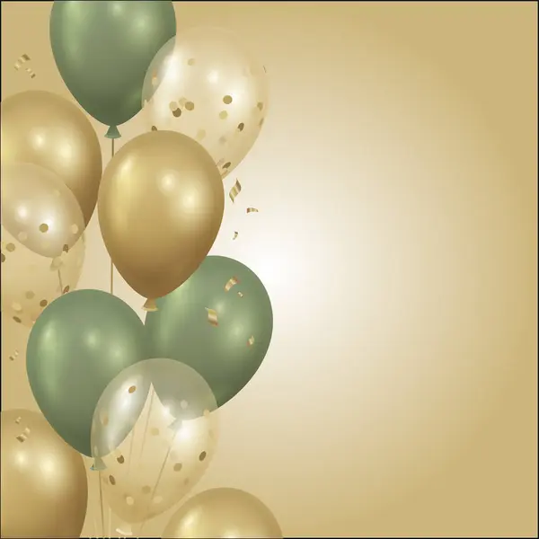 Balonlarla soyut bir arkaplan. Gerçekçi altın balonlar arka plan 