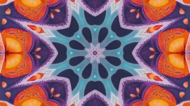 Soyut kaleydoskop arkaplanı. Güzel çok renkli kaleydoskop dokusu. Eşsiz kaleydoskop tasarımı