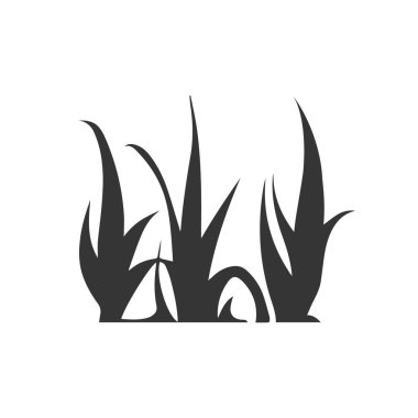 Kusursuz çimen siyah siluet vektörü ayarlandı