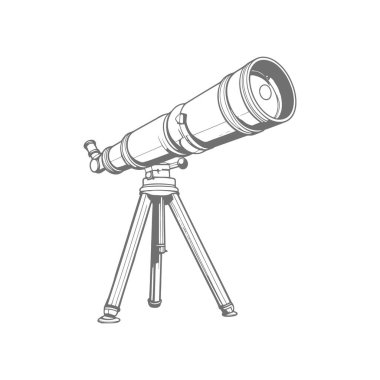 Doodle Biçim Çizgisi Resim Resimlerinde Teleskop Simgesi