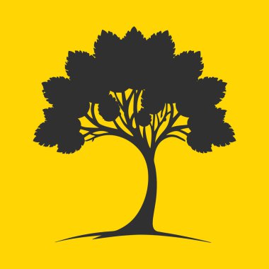 Düz dizayn aile ağacı silueti