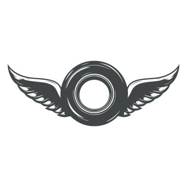 Kanat vektör sanat resimli motosiklet tekerleği