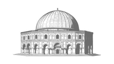 İsa 'nın ünlü tapınağının vektör çizimi. Kanın üzerindeki kurtarıcı..