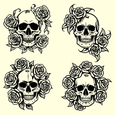 Güller ve kafatasları.