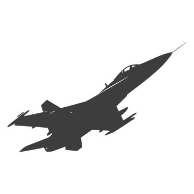 Savaş uçağı silueti. vektör illüstrasyonu