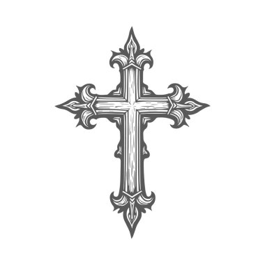 Hristiyan haçı beyazın üstünde