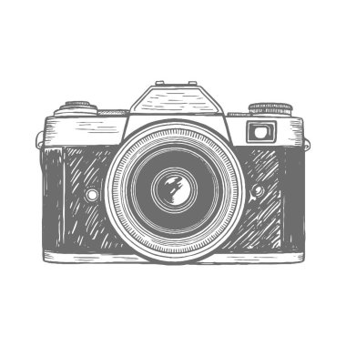 Klasik fotoğraf makinesinin el çizimi
