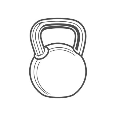 ağırlık çanı simgesi. Taslak spor ve ağırlık teması. Yalnız tasarım. vektör illüstrasyonu