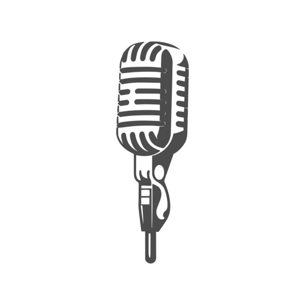 Microfono Logotipo Icono Diseño Vector Plantilla — Vector de stock