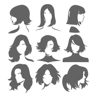 Kadın saç stili tasarımı örnekleme koleksiyonu