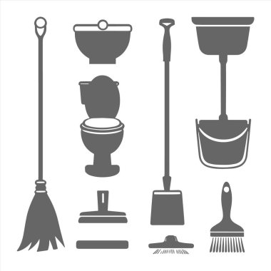 Temizlik ve servis simge vektör Illustration. Temizlik ve ev hisse senedi simgesi için web topluluğu.