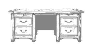 Vintage mobilyaların vektör çizimi