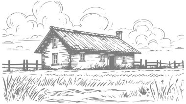 kırsal manzara vektör çizim