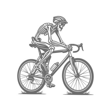 Bisiklet vektörlü bisikletçi silueti.