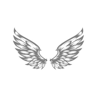 Siyah ve beyaz kanatlar. vektör illüstrasyonu