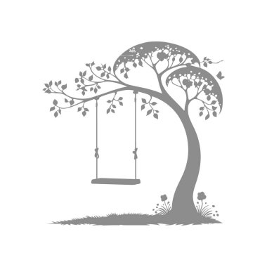 Beyaz arkaplanda ağaç silueti