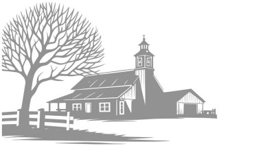 Çiftliğin vektör illüstrasyonu