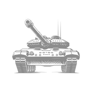 askeri tank, vektör illüstrasyon