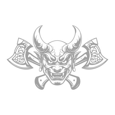 şeytan logo şablonu vektör çizimi