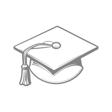 Mezuniyet simgesi, vektör illüstrasyonu.