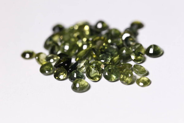 Green sapphires piled up