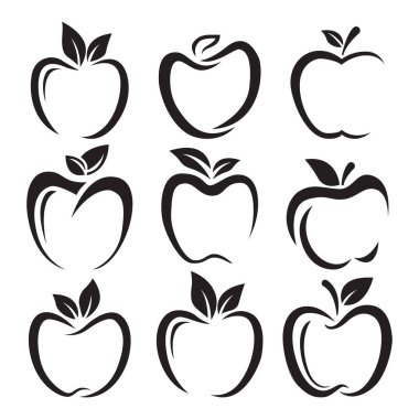 Modern Apple Logo Vektörü İllüstrasyonu