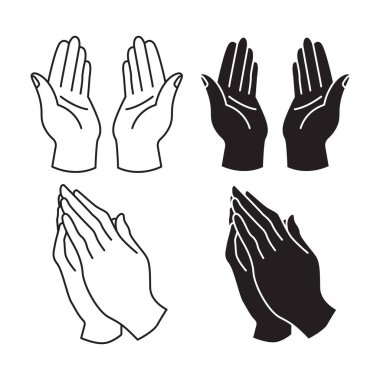 Dua Vektörü İllüstrasyonunda Eller