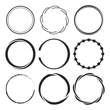 soyut yuvarlak çerçeve çizimi