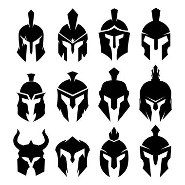 Sparta Miğfer Maske Vektörü İllüstrasyonu