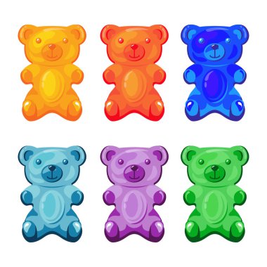 Renkli Jelibon Ayı Vektörü İllüstrasyonu