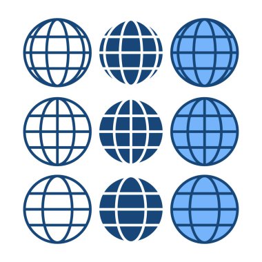 Dünya Küre Çizgisi Vektör İllüstrasyonu