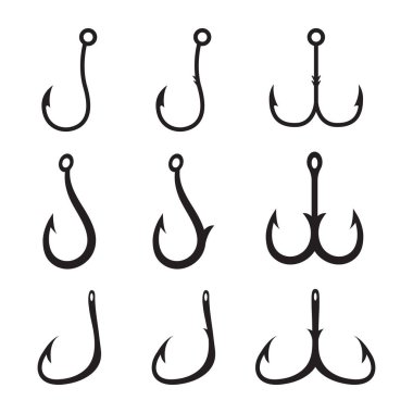 Balık Kancası Logo Vektörü İllüstrasyonu