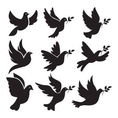 Dove of Piece Logo Vektör İllüstrasyonu