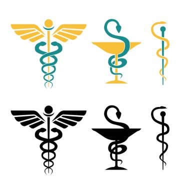 Yılan Tıbbi Logo Vektörü İllüstrasyonu