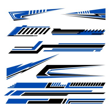 Mavi Decal Yarış Etiketi Vektör İllüzyonu