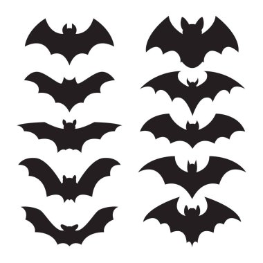 Yarasa Silüeti Logo Vektörü İllüstrasyonu