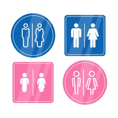 Erkek ve kadın tuvalet işareti vektör çizimi