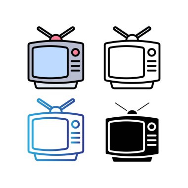 Eski TV Çizgi Filmi Vektör İllüstrasyonu