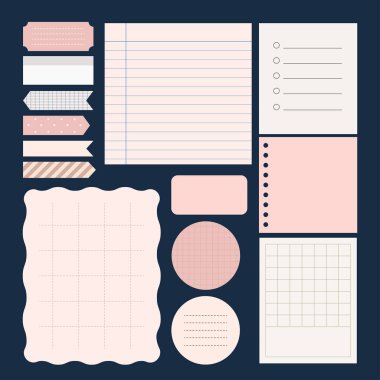 Ofis Kırtasiyesi Notepad Vektör İllüstrasyonuName