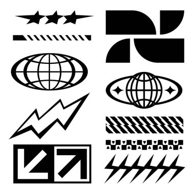 Sokak Giysileri Fütüristik Element Vektör İllüstrasyonu