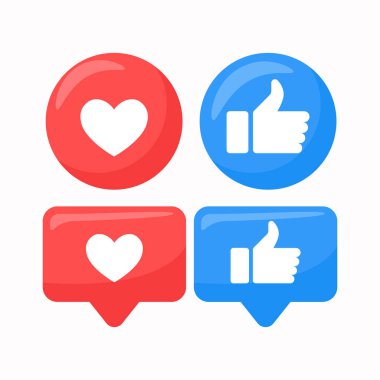 Kalp Düğmesi Vektör İllüstrasyonu gibi